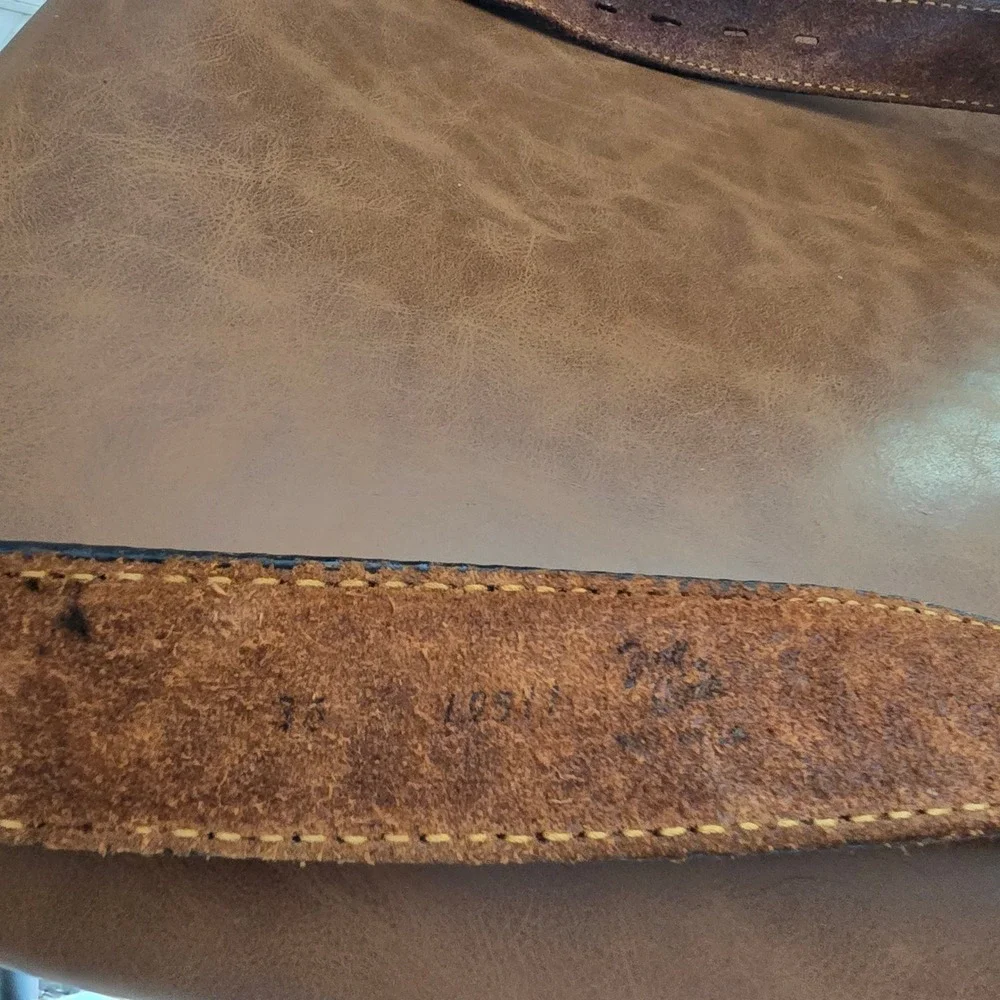 Tony Lama Mens Black Tooled Leather Western Belt Floral Cowboy Size 36